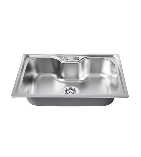 Lavaplatos Riñón 70x50 cm Acero Inoxidable Sobre Cubierta + Kit de accesorios 