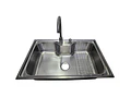 Lavaplatos Riñón 80x50 cm Acero Inoxidable Sobre Cubierta + Kit de accesorios + Grifería Inox