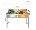 Lavafondo Industrial 120x60 Doble Pozo Acero Inoxidable