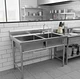 Lavafondo Industrial 120x60 Doble Pozo Acero Inoxidable