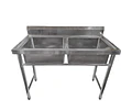 Lavafondo Industrial 120x60 Doble Pozo Acero Inoxidable