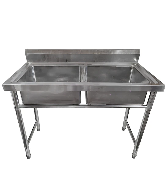 Lavafondo Industrial 120x60 Doble Pozo Acero Inoxidable