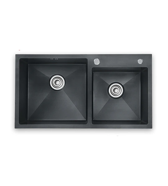Lavaplatos  68x38 Negro Deluxe Acero Inoxidable