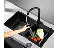 Lavaplatos 80x45 Cm Negro Deluxe + Rejilla Y Dispensador