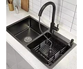 Lavaplatos 80x45 Cm 2.5 Mm Black + Llave Extraíble + Disp.