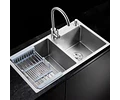 Lavaplatos 80x45 Cm Deluxe + Rejilla + Dispensador + Llave