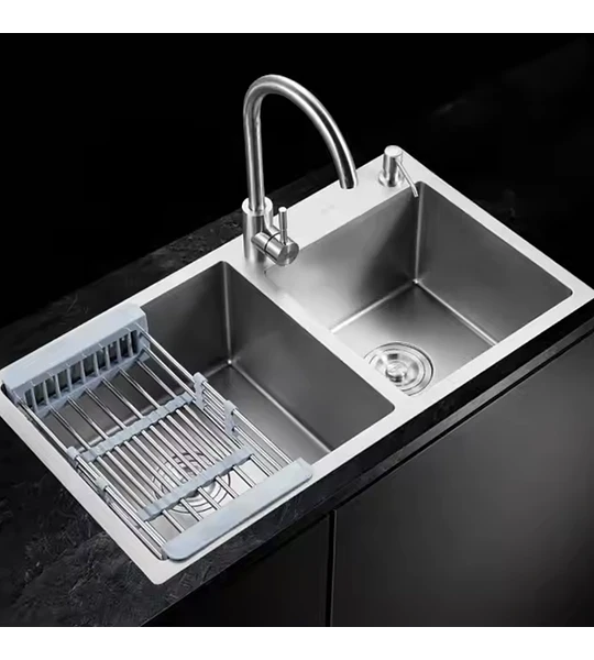 Lavaplatos 80x45 Cm Deluxe + Rejilla + Dispensador + Llave