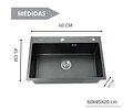 Lavaplatos 60x45 Cm Negro Deluxe + Rejilla Y Dispensador