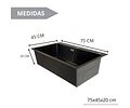 Lavaplatos 75x45 Cm Negro Deluxe + Rejilla Y Dispensador