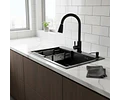 Lavaplatos 75x45 Cm Negro 2mm + Llave Extraíble + Accesorios