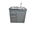 Mueble Lavaplatos 80x50 Cm Gris Con Cubierta Y Grifería