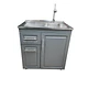 Mueble Lavaplatos 80x50 Cm Gris Con Cubierta Y Grifería