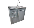 Mueble Lavaplatos 80x50 Cm Gris Con Cubierta Y Grifería