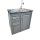 Mueble Lavaplatos 80x50 Cm Gris Con Cubierta Y Grifería