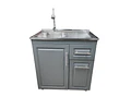 Mueble Lavaplatos 80x50 Cm Gris Con Cubierta Y Grifería