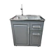 Mueble Lavaplatos 80x50 Cm Gris Con Cubierta Y Grifería