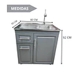 Mueble Lavaplatos 80x50 Cm Gris Con Cubierta Y Grifería