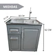 Mueble Lavaplatos 80x50 Cm Gris Con Cubierta Y Grifería