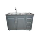 Mueble Lavaplatos 120x50 Cm Gris Con Cubierta Y Grifería