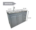 Mueble Lavaplatos 120x50 Cm Gris Con Cubierta Y Grifería