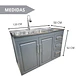 Mueble Lavaplatos 120x50 Cm Gris Con Cubierta Y Grifería