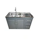 Mueble Lavaplatos 120x50 Cm Gris Con Cubierta Y Grifería