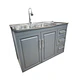 Mueble Lavaplatos 120x50 Cm Gris Con Cubierta Y Grifería