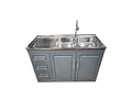 Mueble Lavaplatos 120x50 Cm Gris Con Cubierta Y Grifería