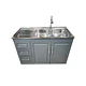 Mueble Lavaplatos 120x50 Cm Gris Con Cubierta Y Grifería