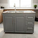 Mueble Lavaplatos 120x50 Cm Gris Con Cubierta Y Grifería