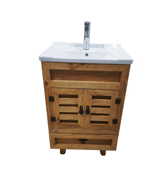Mueble Vanitorio Rustico 50x40 Cm Con Patas Loza N + Llave