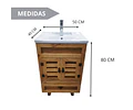 Mueble Vanitorio Rustico 50x40 Cm Con Patas Loza N + Llave