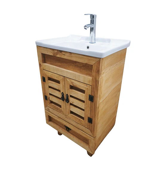 Mueble Vanitorio Rustico 50x40 Cm Con Patas Loza N + Llave