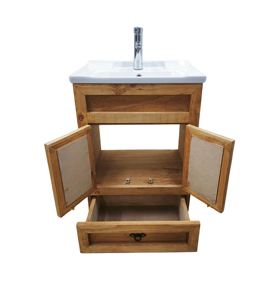 Mueble Vanitorio Rustico 50x40 Cm Con Patas Loza N + Llave