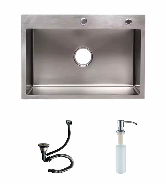 Lavaplatos 50x40 Cm De Acero Inoxidable 2mm + Dispensador