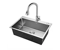 Lavaplatos 50x40 Cm Acero Inoxidable + Dispensador + Llave