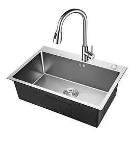 Lavaplatos 50x40 Cm Acero Inoxidable + Dispensador + Llave