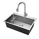 Lavaplatos 50x40 Cm Acero Inoxidable + Dispensador + Llave