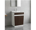 Mueble Vanitorio 50x40 Cm Café Mdf Lavamanos + Grifería M/s