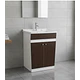 Mueble Vanitorio 50x40 Cm Café Mdf Lavamanos + Grifería M/s