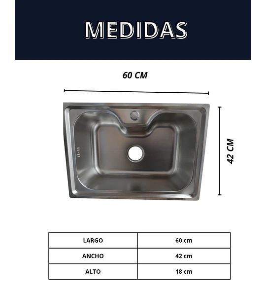 Lavaplatos 60x42 Cm Estilo Riñon Sobre Cubierta + Rejilla