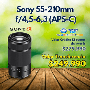 Lente Sony E 55-210 MM F4,5-6,3 OSS SEL55210 (APS-C)