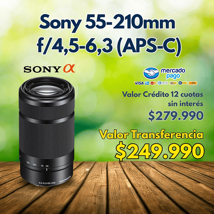 Lente Sony E 55-210 MM F4,5-6,3 OSS SEL55210 (APS-C) 1