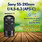 Lente Sony E 55-210 MM F4,5-6,3 OSS SEL55210 (APS-C) - Miniatura 1
