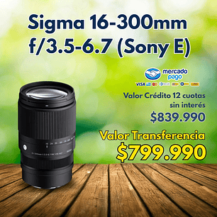 Lente Sigma 16-300mm f/3.5-6.7 DC DN CONT Sony E (APS-C)