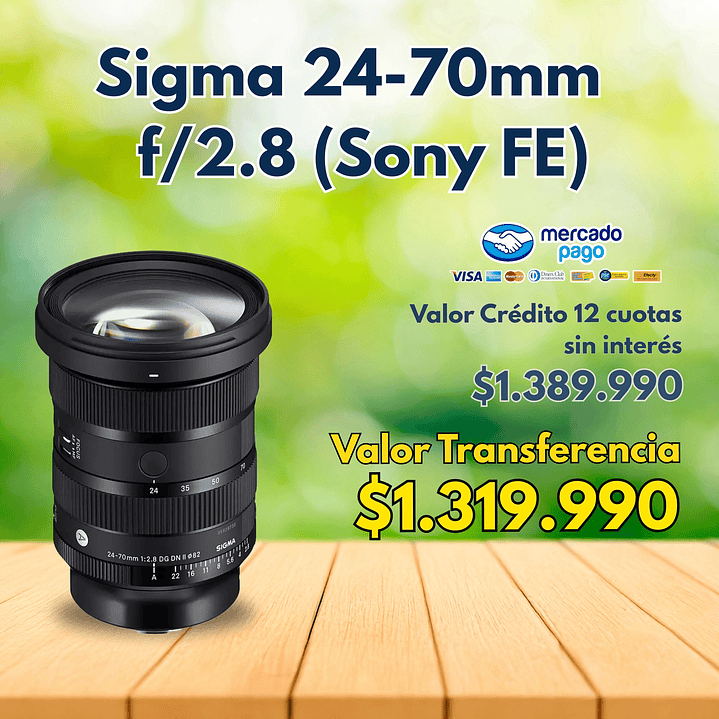 Lente Sigma 24-70mm F2.8 ART DG DN II Sony E (Full Frame) 1