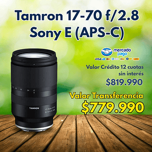 Lente Tamron 17-70mm F2.8 Sony E (APS-C)
