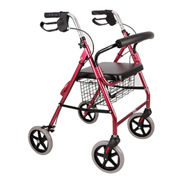 Andador Plegable 4 Ruedas Con Asiento y Canasto- COPIAR