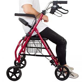 Andador Plegable 4 Ruedas Con Asiento y Canasto- COPIAR