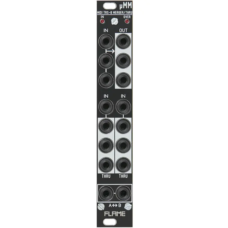 Flame uMM Midi Merge/Thru A/B Converter black 1